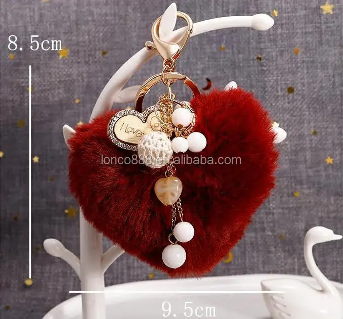 Source KC098 High Quality Luxury Heart Love Keychain Cute Girl Key