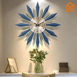 Fashion living room clock personality creative decoration watch iron art Nordic light luxury wall clock