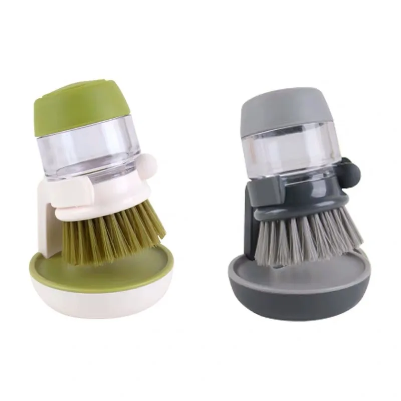 

Kitchen cleaning tools silicone handle cleaning brush soap dispenser dishwashing brush
