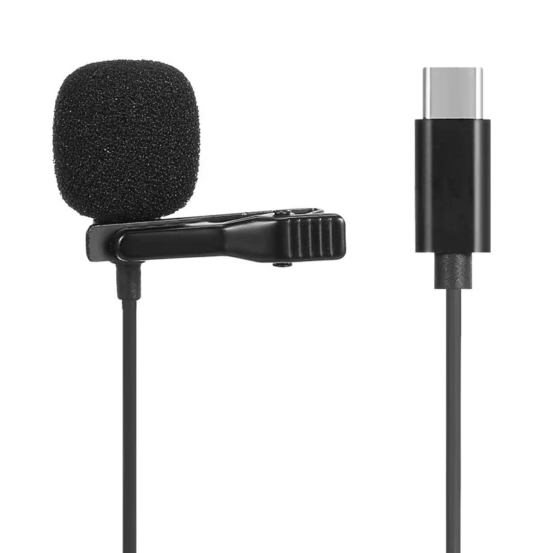

Type C Mini Condenser Clip-on Lapel Mic Mini Portable Lavalier Microphone For Phone Laptop Pc Headphones With Microphone Wired