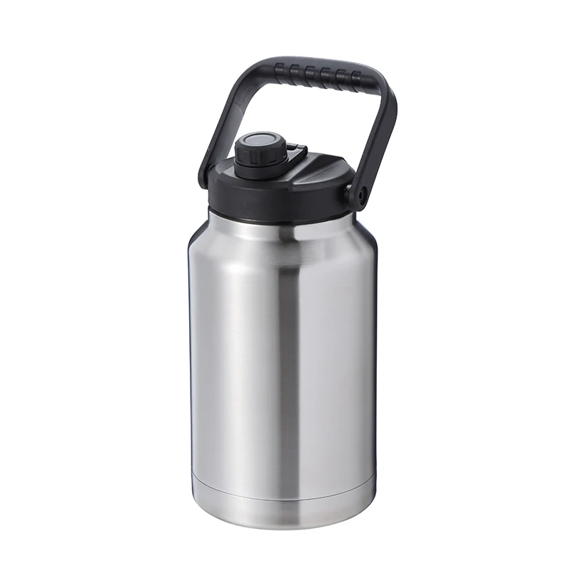 

Customized lid and logo Hot sale on Amazon 128oz Double wall stainless steel tumblers vacuum insulated cold beer growler, Customized color