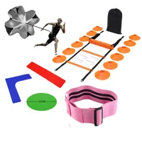 

Football/Soccer Quickness Speed Agility Training Sets Equipment Ladders Hurdles Rings Cones Flat Markers Fitness Resistance Band