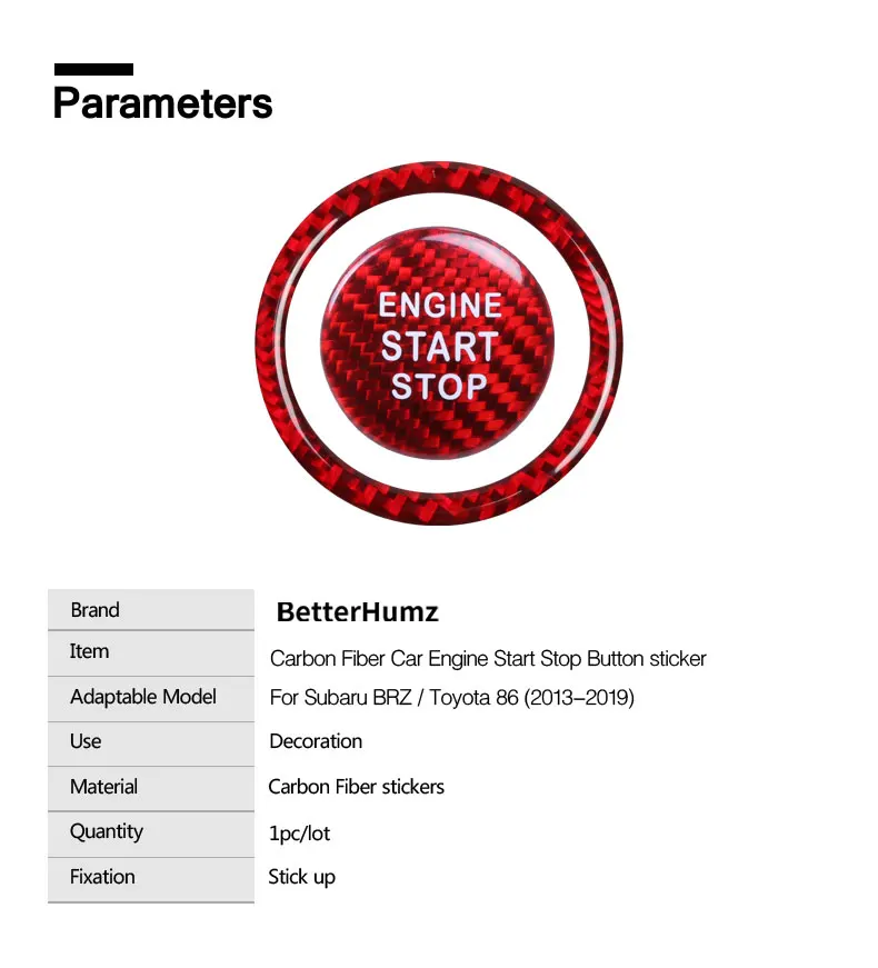 Car Interior Decoration Ignition Button Cover Trim Sticker Engine Start