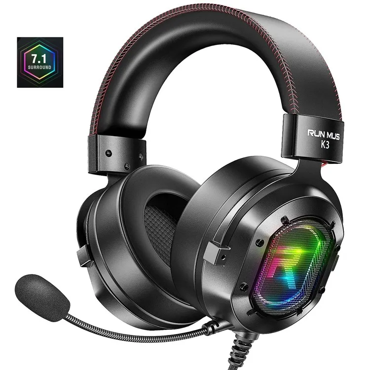 

PC Laptop Gaming Headphone Noise Canceling Over Ear Headphones with Mic LED Light for PS4 Xbox One Gaming Headset, Black color