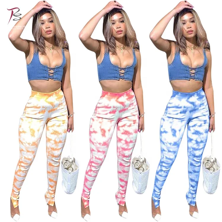 

2020 new print zip-up high-waisted women's sweatpants sweat pants, 3 colors