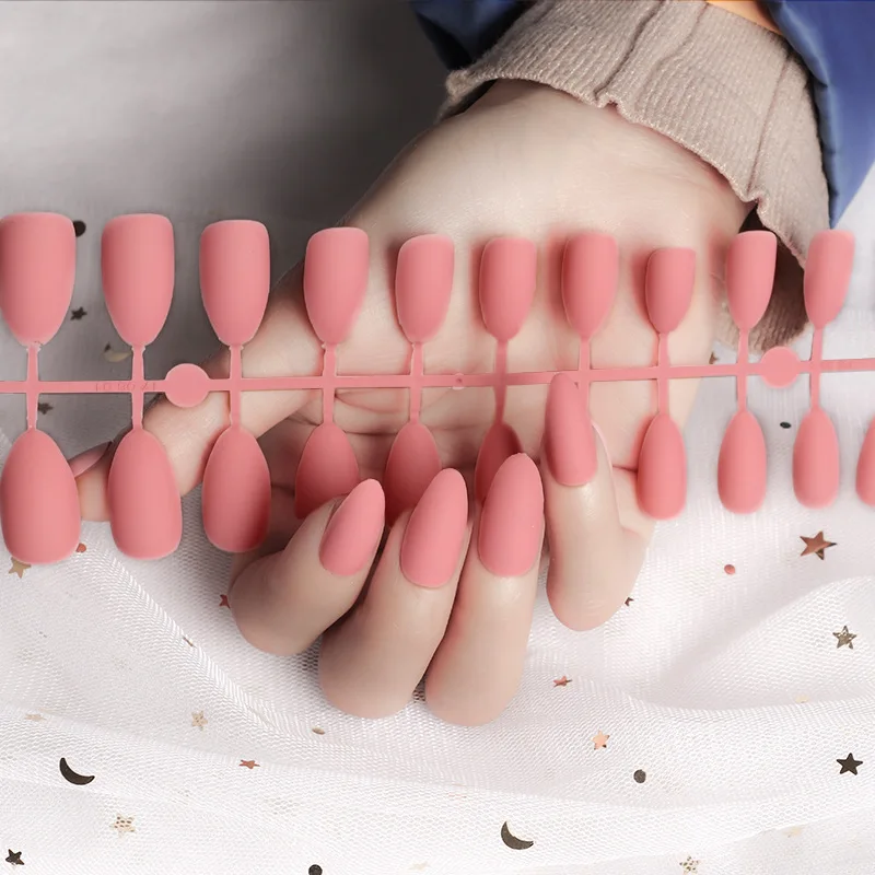 

NA074 24pcs/lot matte press on nails Colorful dull Nail Extension finger nails for sale, 24 colors