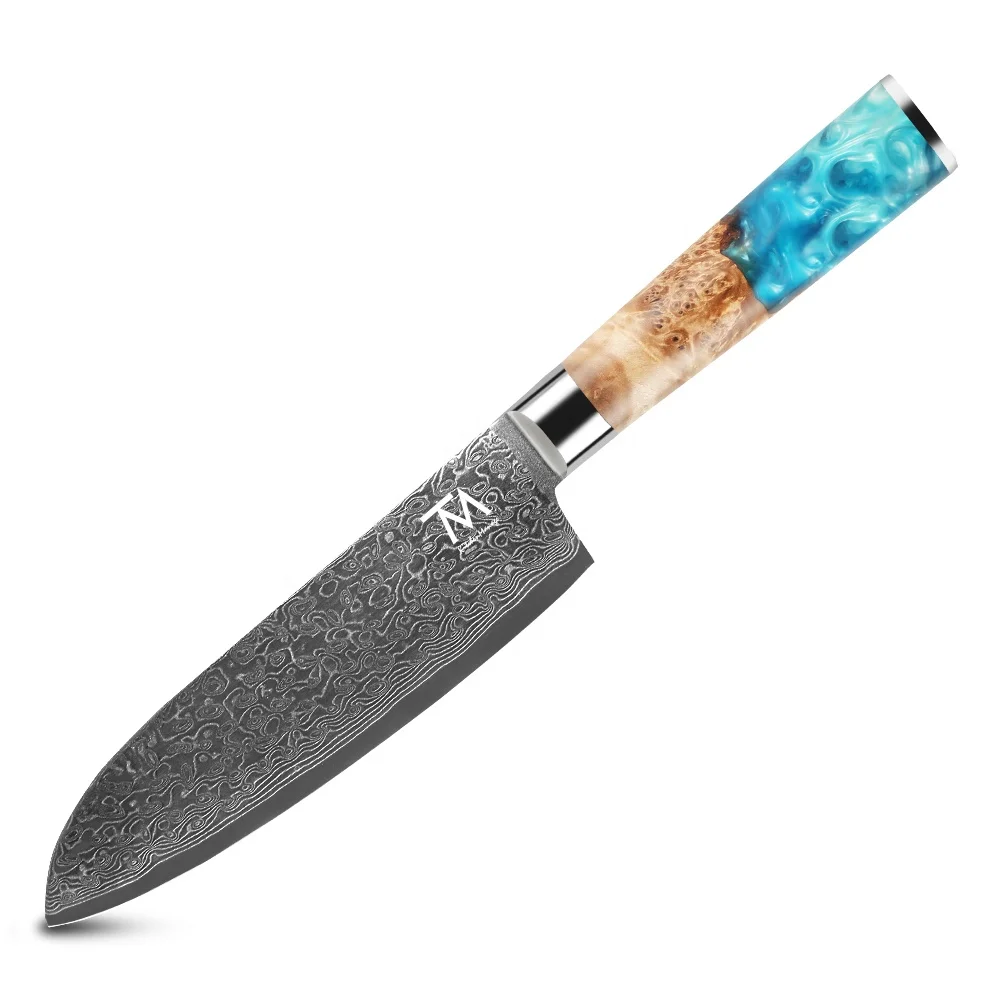 

Multifunctional 7 inch Damascus Steel Santoku Knife Chinese Customize Kitchen Cooking Japanese Knife