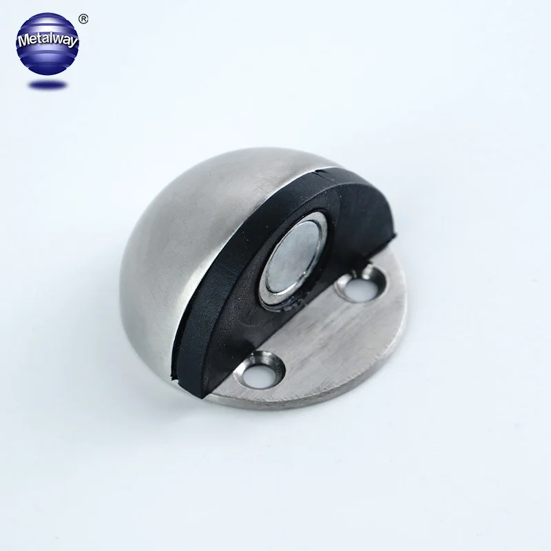 

Stainless Steel Exterior Metal Door Accessories Security Rubber Hemisphere Floor Mounted Door Stopper