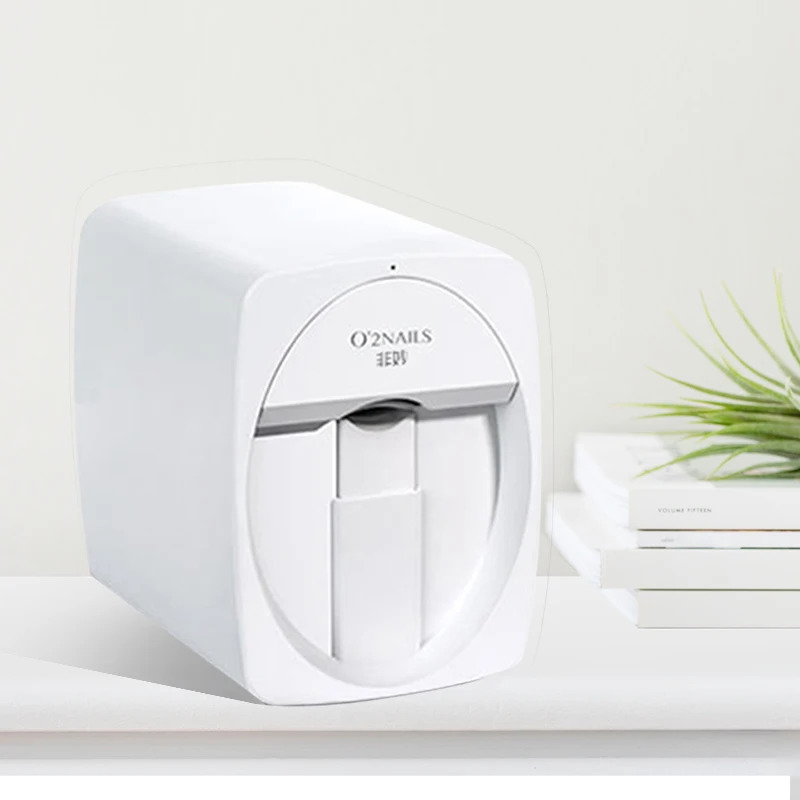 

ladies photo smart portable small o2 nail mobile painting finger digital 3d printer nail art machine, White