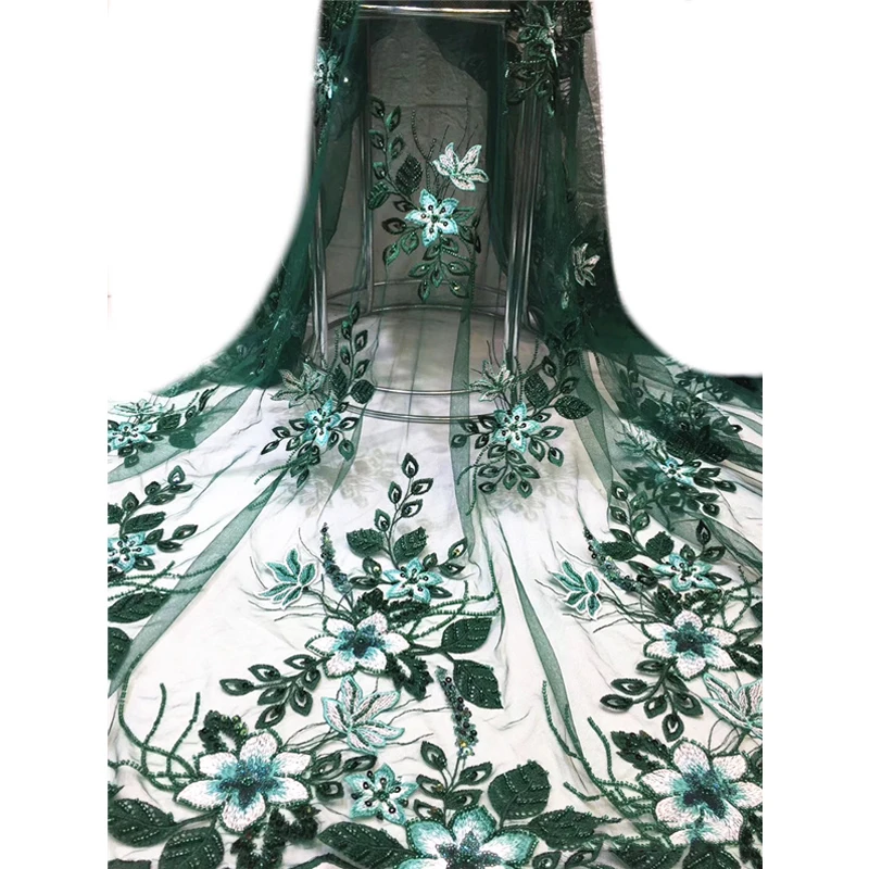 

Beautifical wedding lace with beads sequins bridal lace trim embroidery mesh lace fabric ML44N417, Can be customized
