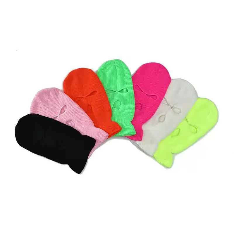

2021 Wholesale winter women hats Custom Ski Masks Men 3 Hole Full Face Hat