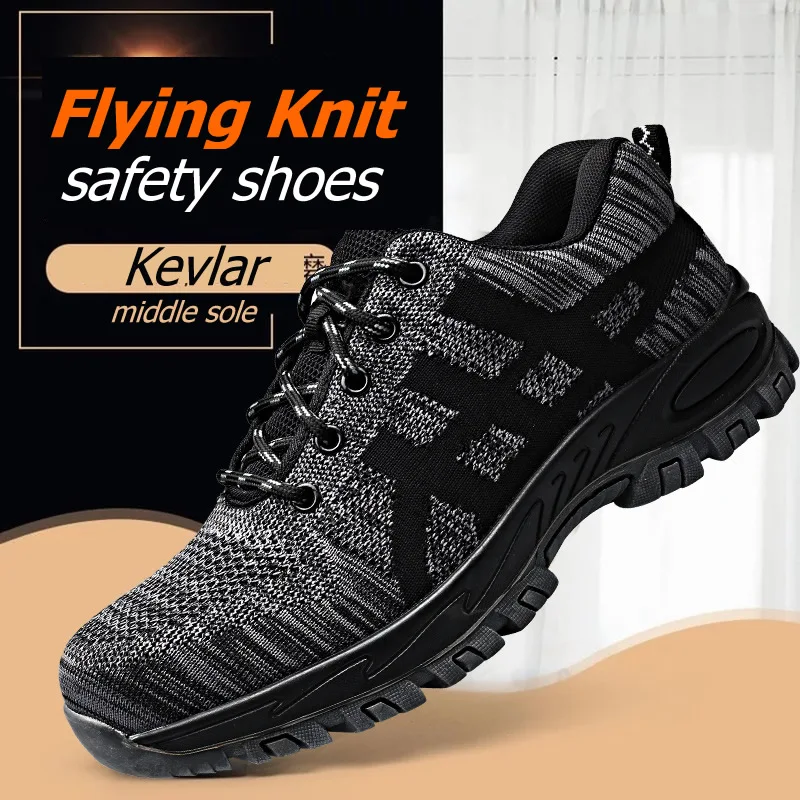 

safety shoes anti smashing soft bottom shoes wear food factory work shoes men, Red or black