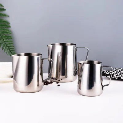 

coffee barista 12oz stainless steel milk frothing tip pitcher latte art with different kind of pitchers