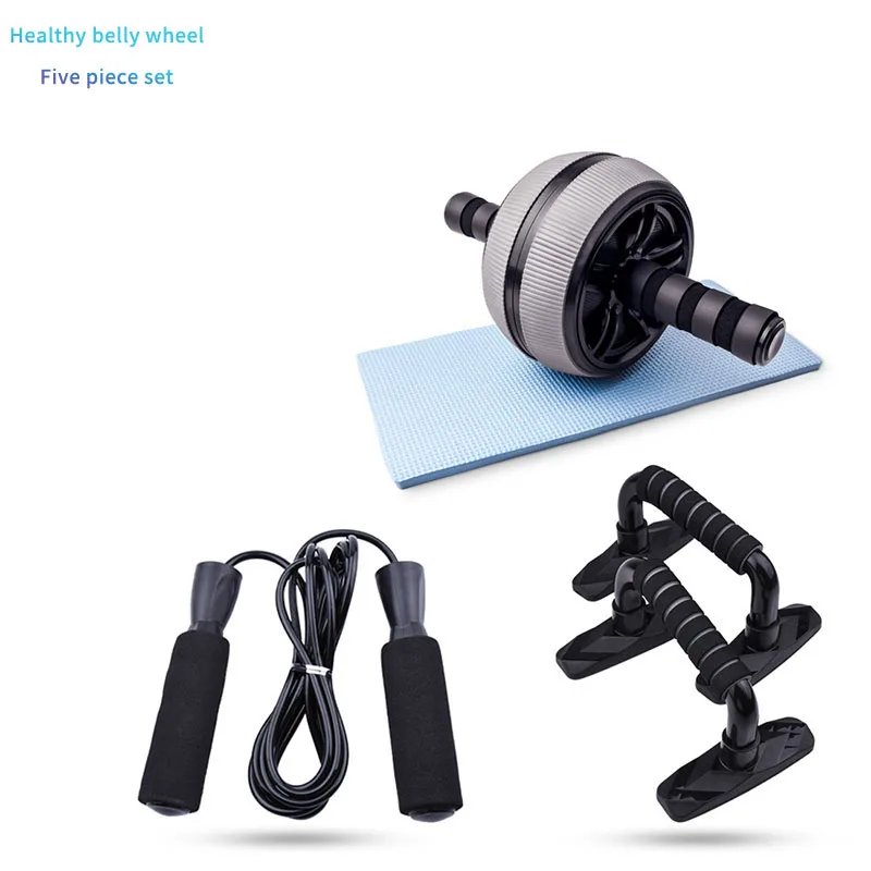 

Kneeling Pad Exercise Abdominal Wheel Silent Push Up Fitness Equipment Rope Skipping Set Combination, Grey belly wheel
