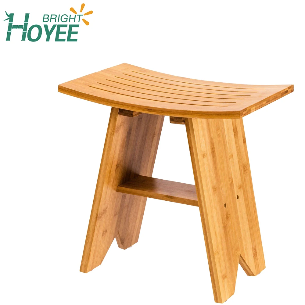 Bamboo Shower Bench With Shelf Bathroom Spa Bath Organizer Stool Buy Bamboo Shower Bench With