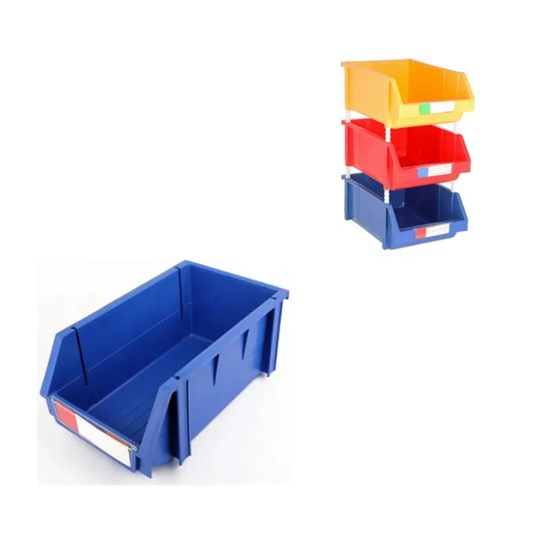 

Warehouse storage use stackable shelf rack bin small parts organizer shelf bins, Bule , yellow, red , can be customized