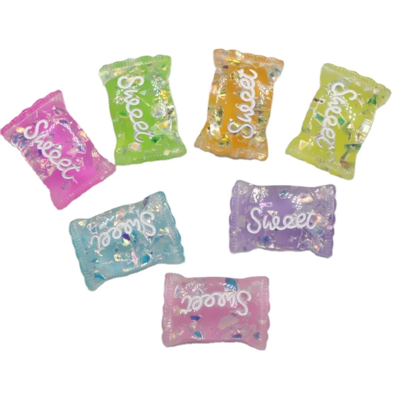 

Wholesale Hot Selling 17*25mm Beautiful Cute Loose Resin Candy Bag Bead Flat Back Shiny Sweet Candy Phone Case DIY Bead