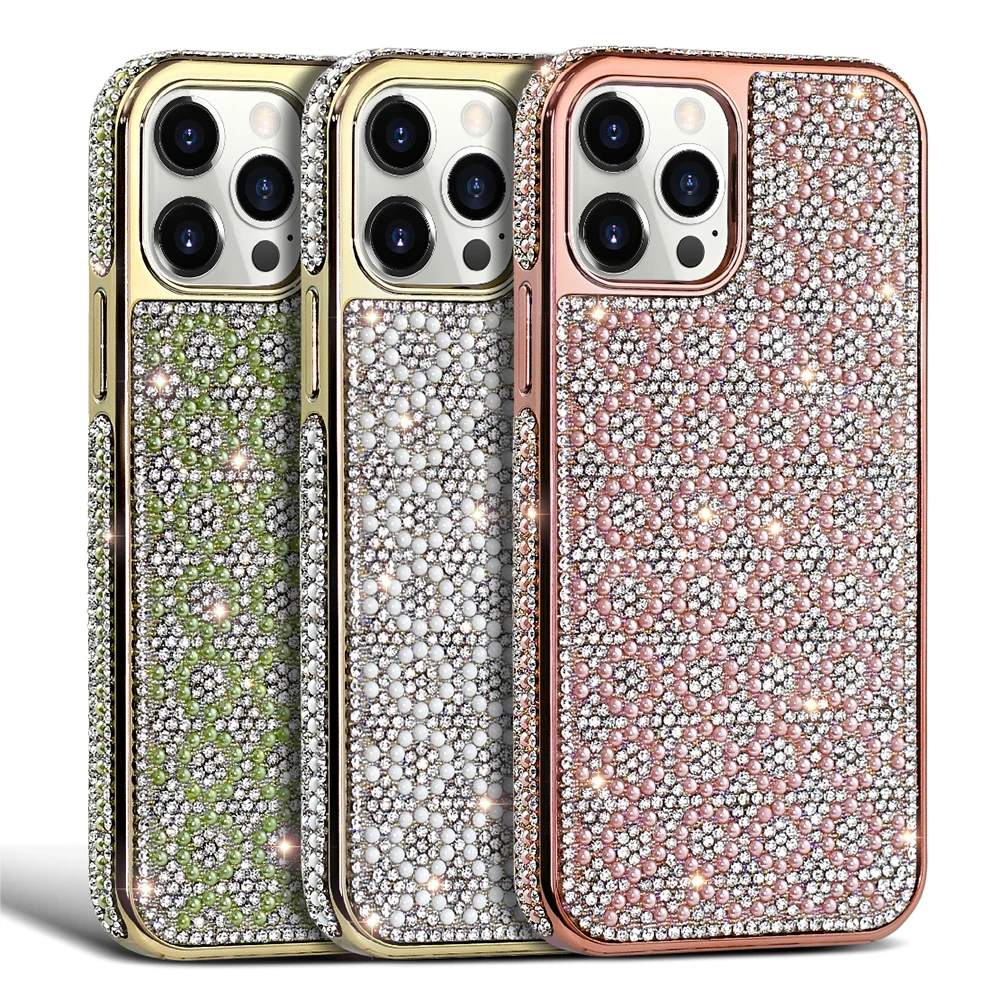 

Shiny Bling Diamond Glitter Back Cover for Apple iphone Xs 11 12 Pro Max Electroplated Phone Case, 3 colors