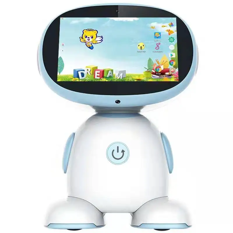 

OKAI 7 Inch Screen Eye Protection Children Intelligent Early Education Robot WiFi Dialogue Story Educational Toys Will Dance, Pink blue