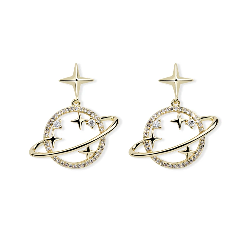 

ladies jeweries and earing 2021 simplicity and coolness ring stars and moon pendant earrings