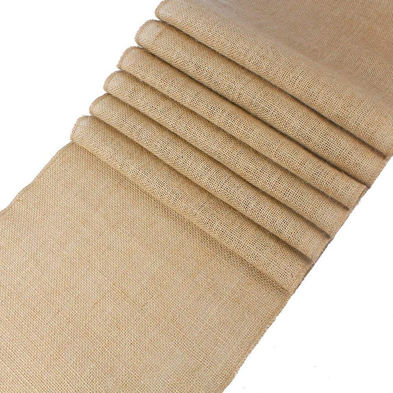 

CUSTOM Available natural jute eco friendly 30*180cm table runner country Vintage for Wedding Banquet Burlap Table Runner