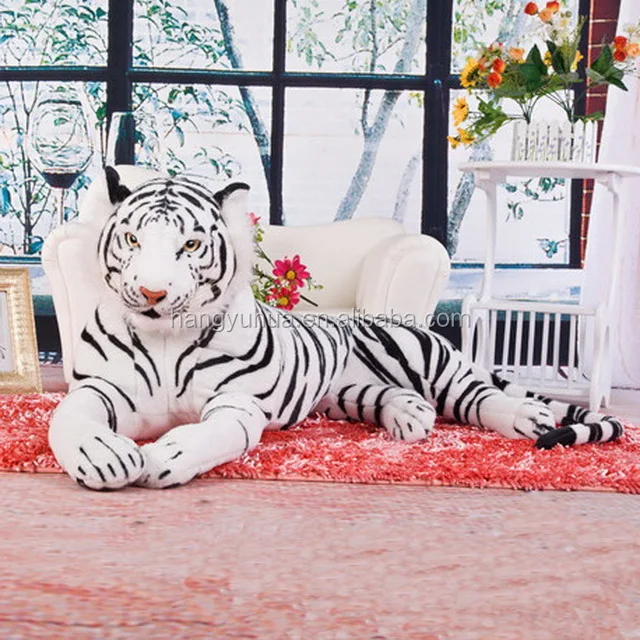 giant white stuffed tiger