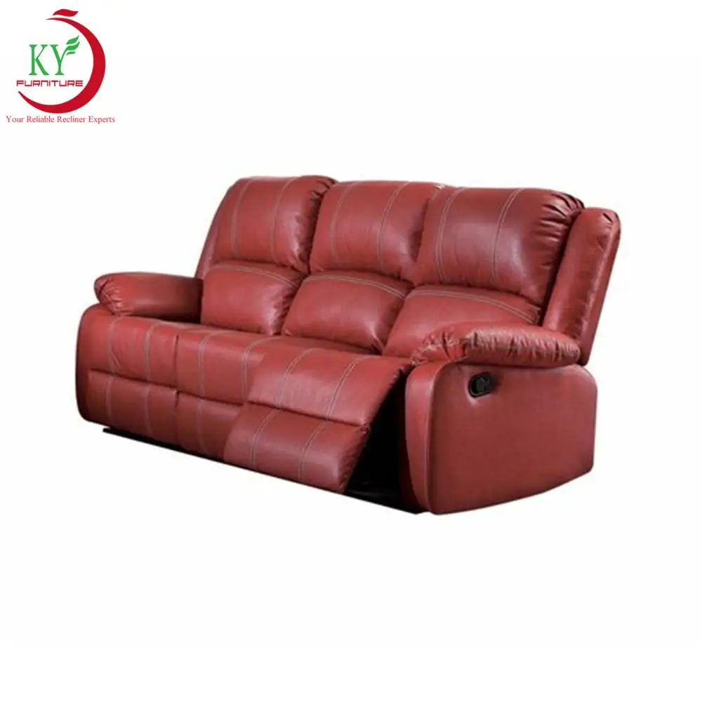 

JKY Furniture 3 Piece Seater Sectional Luxury Overstuffed Modern Faux Leather TV Recliner Motion Sofa Set