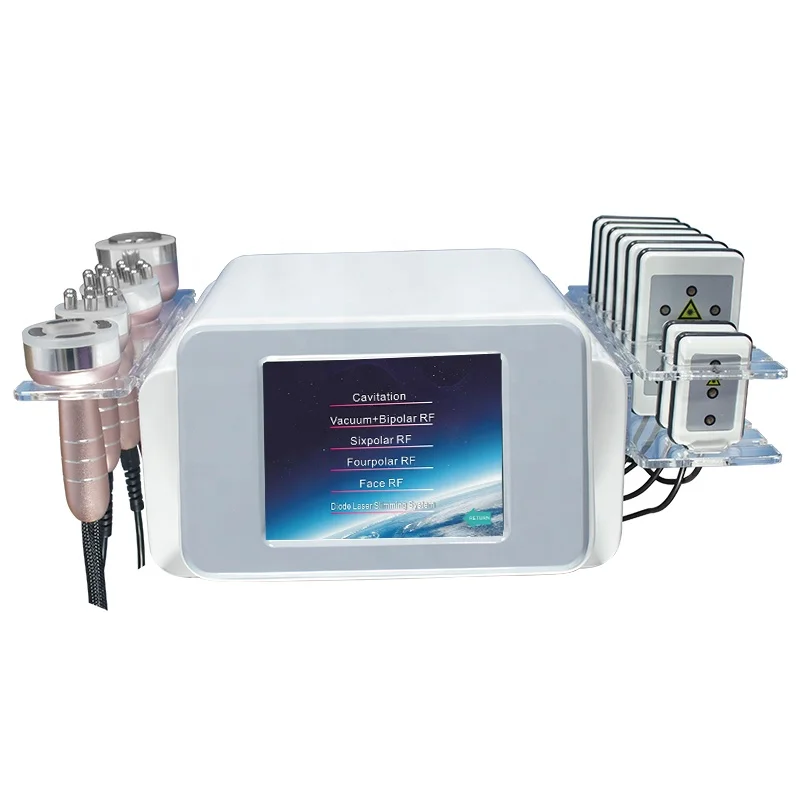 

Mini 6 in 1 40 khz cavitation ultraschall vacuum rf slimming vakum cavitation machine, Rose gold