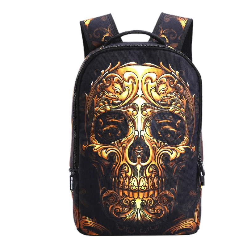 

Sublimation 3d Printed Skull Studded Backpack Popular Customized Younger Amazing Cool School Backpack with Custom Logo, Customized color