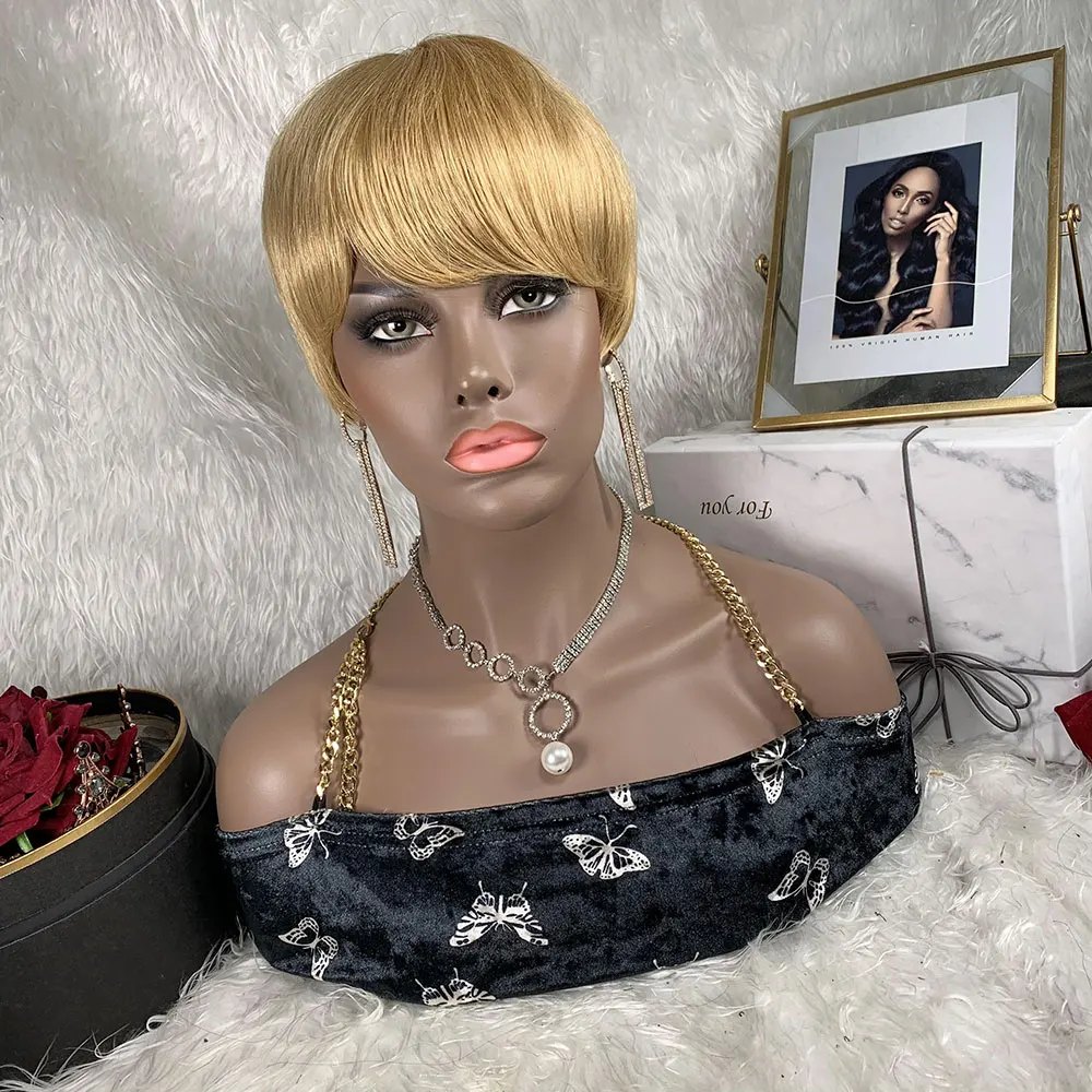 

Free Shipping Short Human Hair Pixie Cut Lace Wigs, Cheap Short Wig Vendors Custom Wig for Black Women