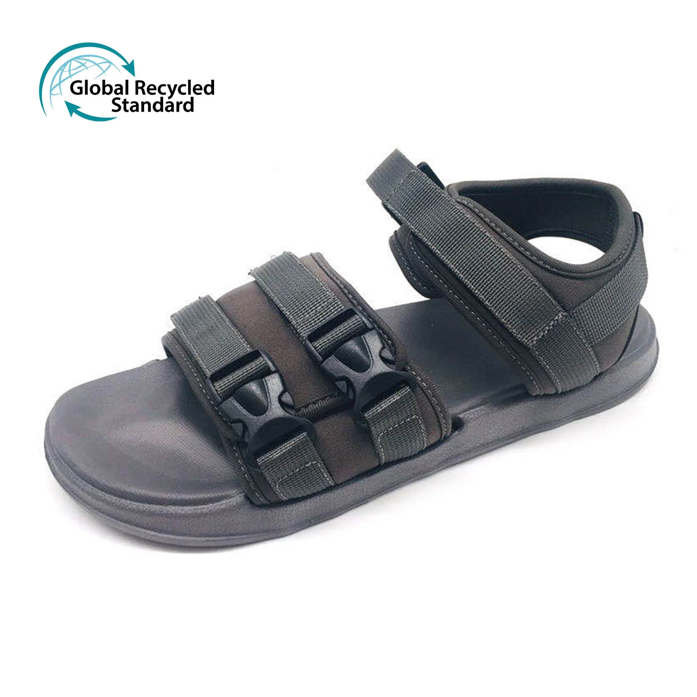 

Sport Sandal Summer Men PU Light Solid color Beach Style Outdoor Pattern EVA bottom mesh Lining Feature casual sandals, Brown/navy/black/grey