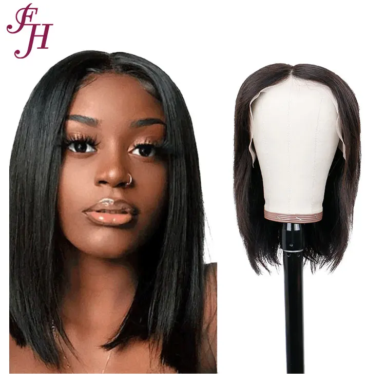 

FH hair vendor 12 inch lace short wig brazilian and peruvian wigs bob vrigin human hair wig