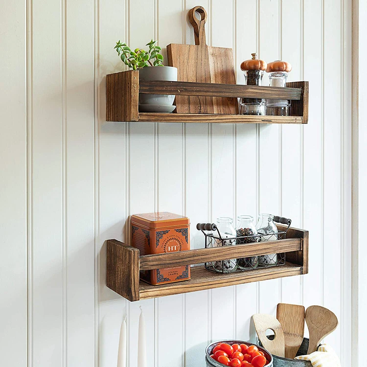 2 Tier wall mounting shelves,wooden hanging shelf for Living room decorations