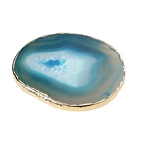 

Blue agate round stone rest atmosphere drink glass cup coaster