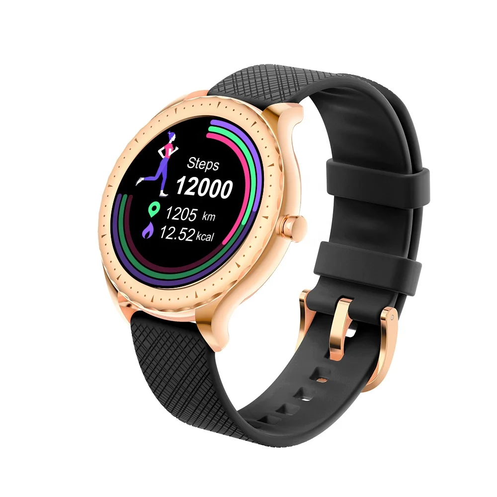 

Wholesale Gold OEM Ladies Sport Watches BT 5.0 Fitness Heart Rate Relojes Inteligentes Smart Watch for girls women