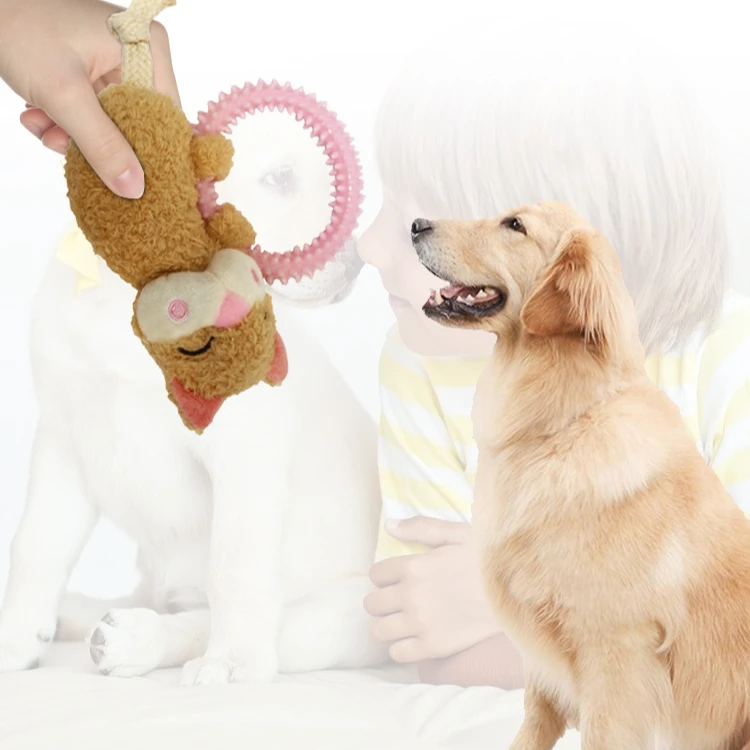 

Wholesale plush cat hold burr ring chewing pet toys Safe Environmentally Friendly Non Toxic Chew Resistant Pet Toys, Yellow