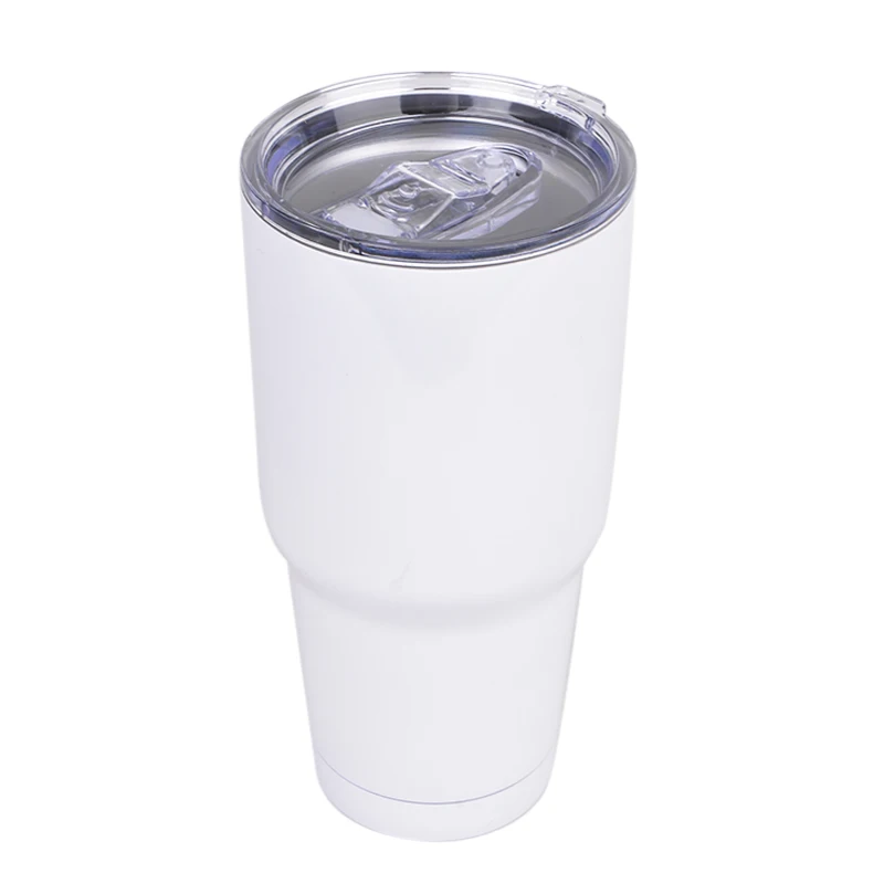 

30oz Glitter White Blanks Vacuum Insulated Travel Mug Car Beer Tumbler Sublimation Double Wall Stainless Steel Mugs Creative, White color