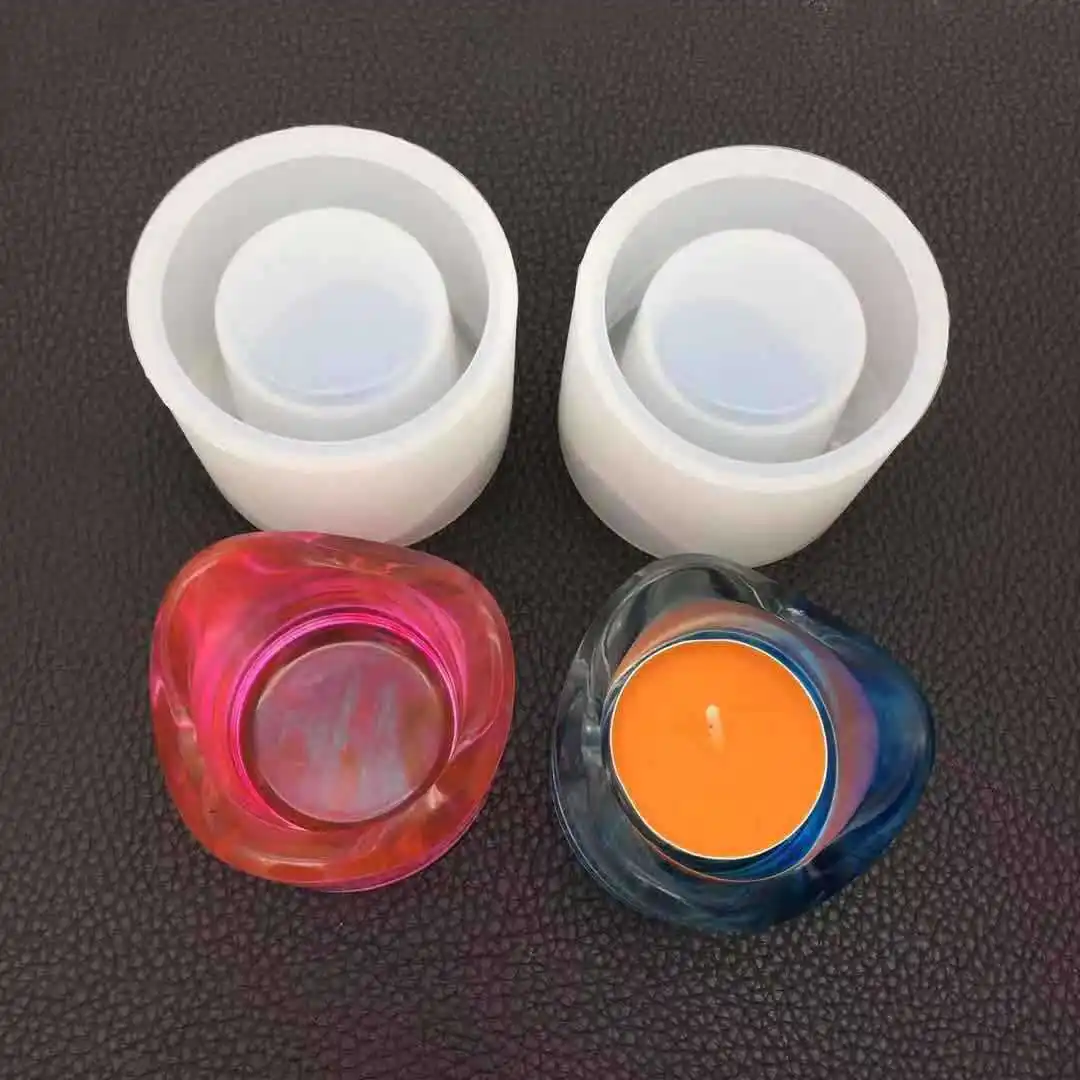 

Candle Holder Mold for Resin tea Light Cylinder Resin Molds Silicone mould