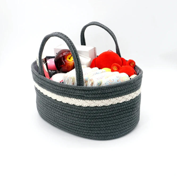 

Various size washable portable wholesale foldable large woven cotton rope storage basket, Customized color