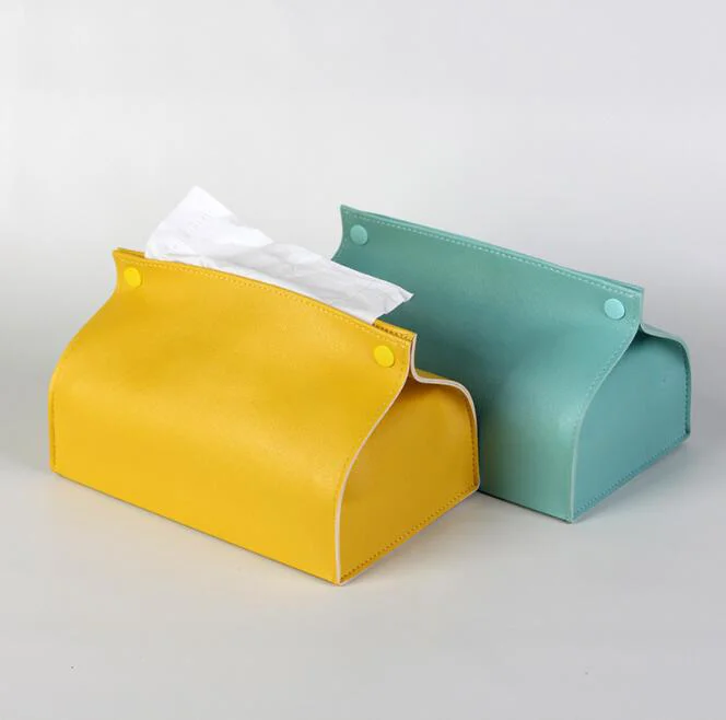 

Custom Printed PU Leather Tissue Case Container Home Car Napkin Papers Pouch Table Decoration, Black/brown/red etc.
