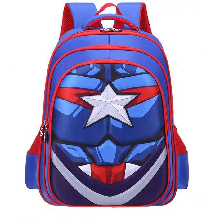 

2020 Wholesale Marvel Superhero 3D EVA Waterproof School bags Kids School Mochilas Escolares Student Bookbags, Pink blue red or customized