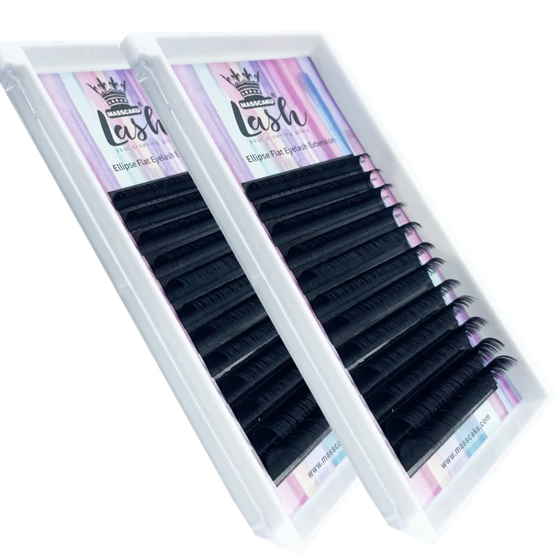 

Hot selling auto easy blooming fan professional private label C D curl easy fanning eyelash extensions for beauty, Black