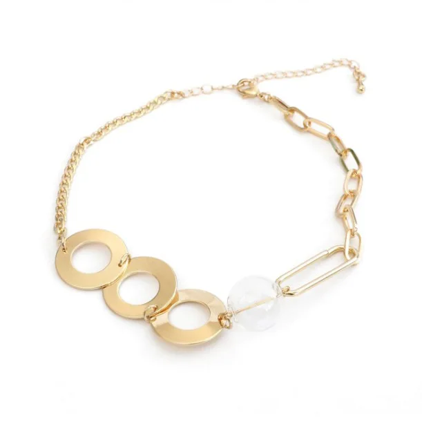 

New Fashion Chunky Thick Rectangle Toggle Chain Necklace Brass With 18K Gold Plated Choker Necklace Jewelry For Women