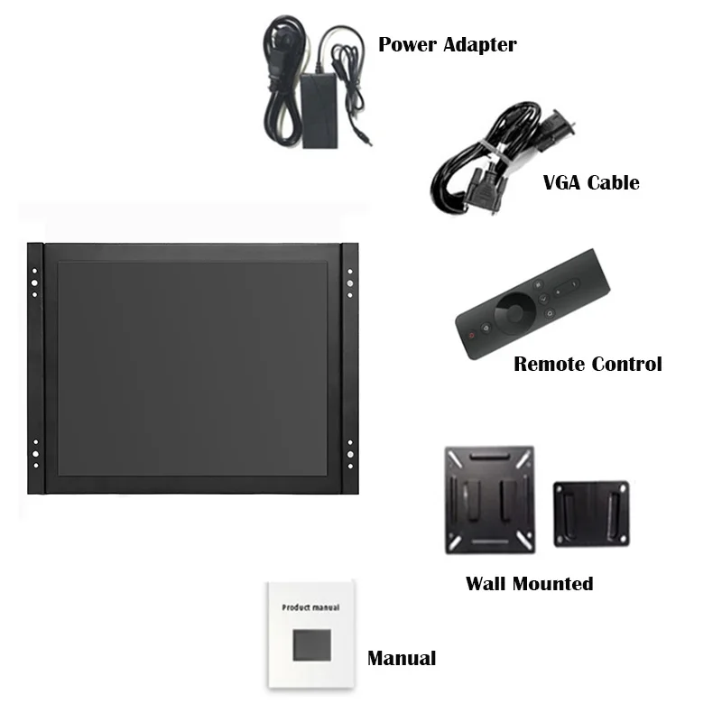 
ZHIXIANDA Factory Price Metal Case Industrial Open Frame Monitor 15 Inch Capacitance Touch Screen LCD Monitor 