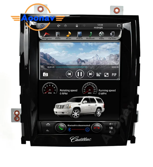 

AOONAV Tesla Style Android 9.0 Car Navigation GPS Player 10.4 inch autoradio head unit for Cadillac Escaade 2007-2012