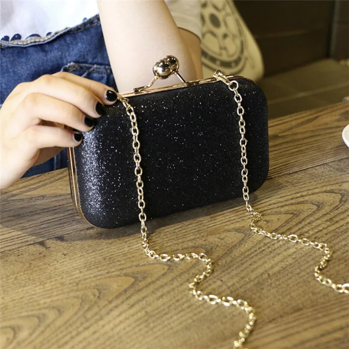 Famous designer gold shining clutch crossbody ladies pu evening bag