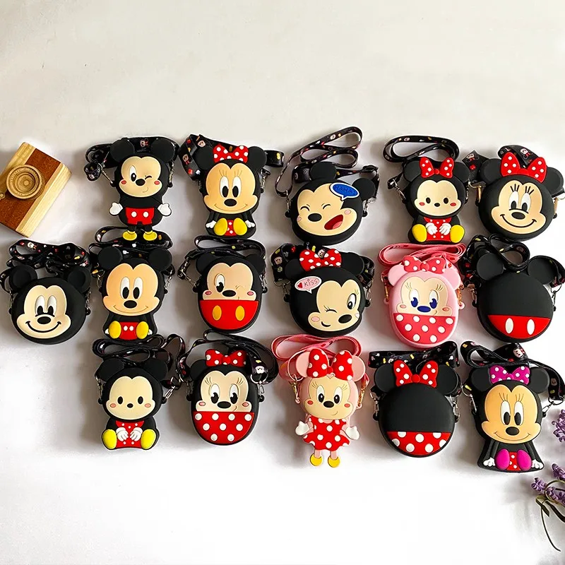 

Wholesale Mickey Minnie Mouse Silicone Hard Shoulder Cute Children's Small Wallet, 16 colors