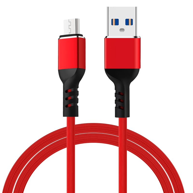 

2A High elasticity TPE Charging Cable 1M Micro Aluminum Wire USB Cable Data Cable for android Mobile Phone For Samsung S6 S7, White/red/black/yellow/silver