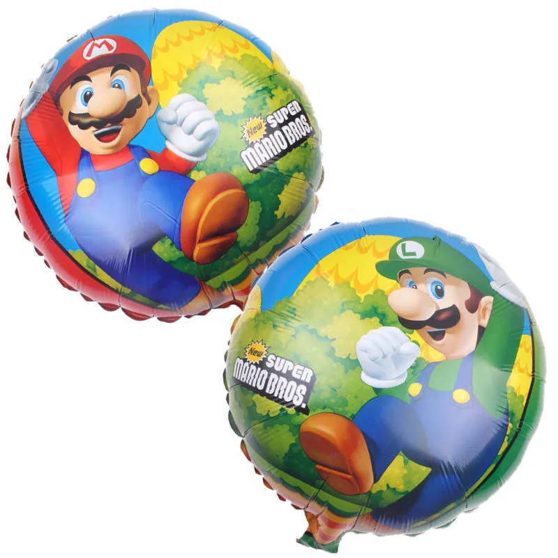 

Free Shipping Double-Sided SuperMario Mario Bros Foil Helium Balloon Toys Luigi Balloons Air Globos, Colorful