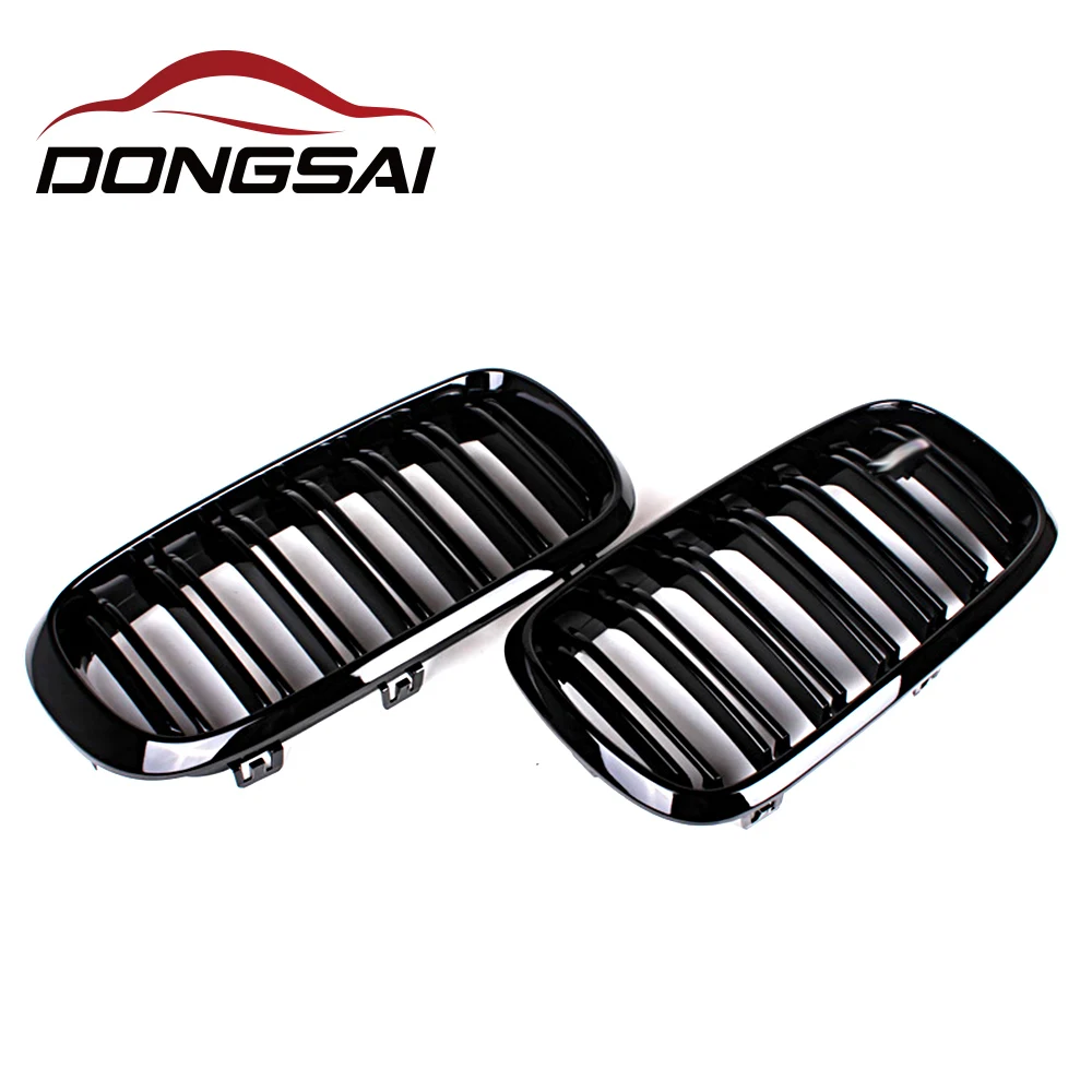 

ABS Double Slats Gloss Black Front Bumper Kidney Center Grill Grille Mesh for BMW X5 F15 X5M F85 X6 F16 X6M F86